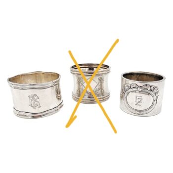 Napkin rings silver - Art Nouveau, Germany