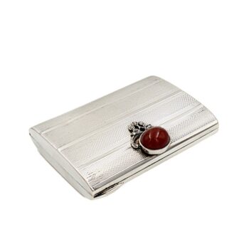 Silver case with carnelian - Alfredo Ridi, Florence