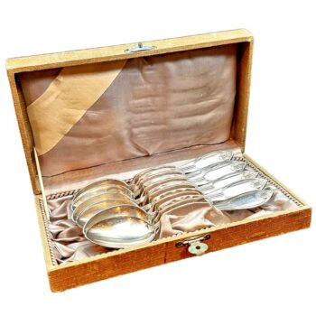 Cuillère à café en argent orig. Etui, Art déco