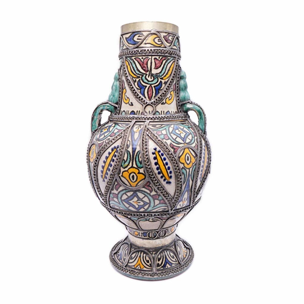 Keramikkrug mit Maillechort - Marokko