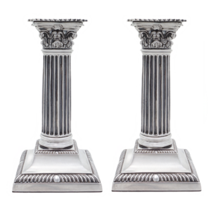 Viktorianisches Säulenleuchter Paar - Elkington & Co Ltd, London