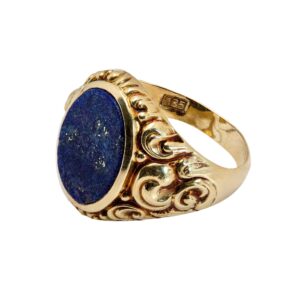 Gelbgold Ring mit Lapislazuli 14kt 585 Gold