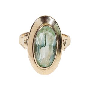 Art Deco Rotgold Ring mit Aquamarin 8kt 333 Gold