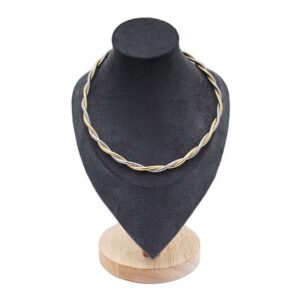 Bicolor Goldcollier geflochten 9kt 375 Gold