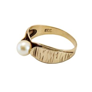 Gelbgold Ring mit echter Perle 8kt 333 Gold