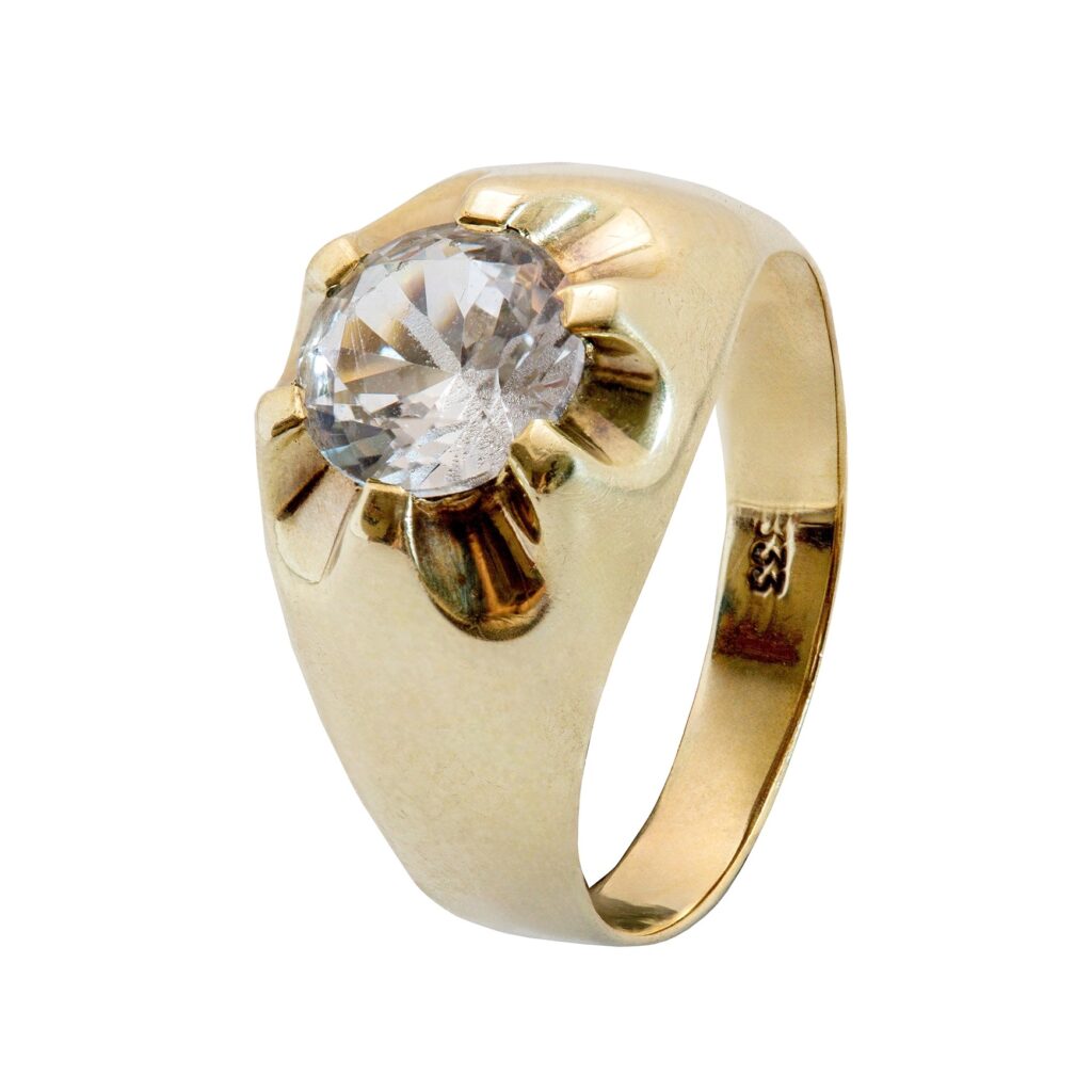 Gelbgold Ring mit Weißtopas 8kt 333 Gold
