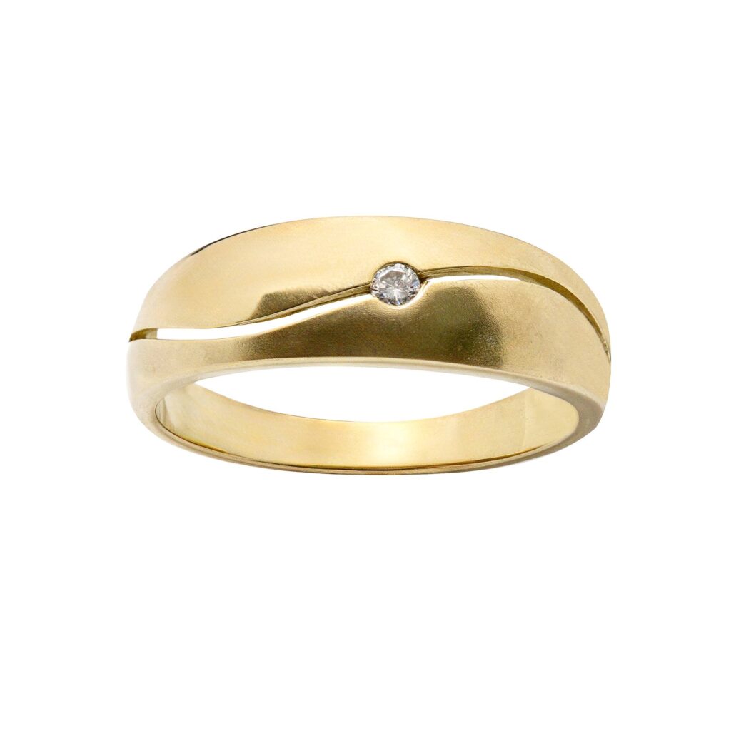 Gelbgold Solitärring mit Diamant 8kt 333 Gold