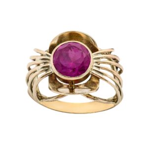 Rotgold Ring mit rotem Farbstein 8kt 333 Gold