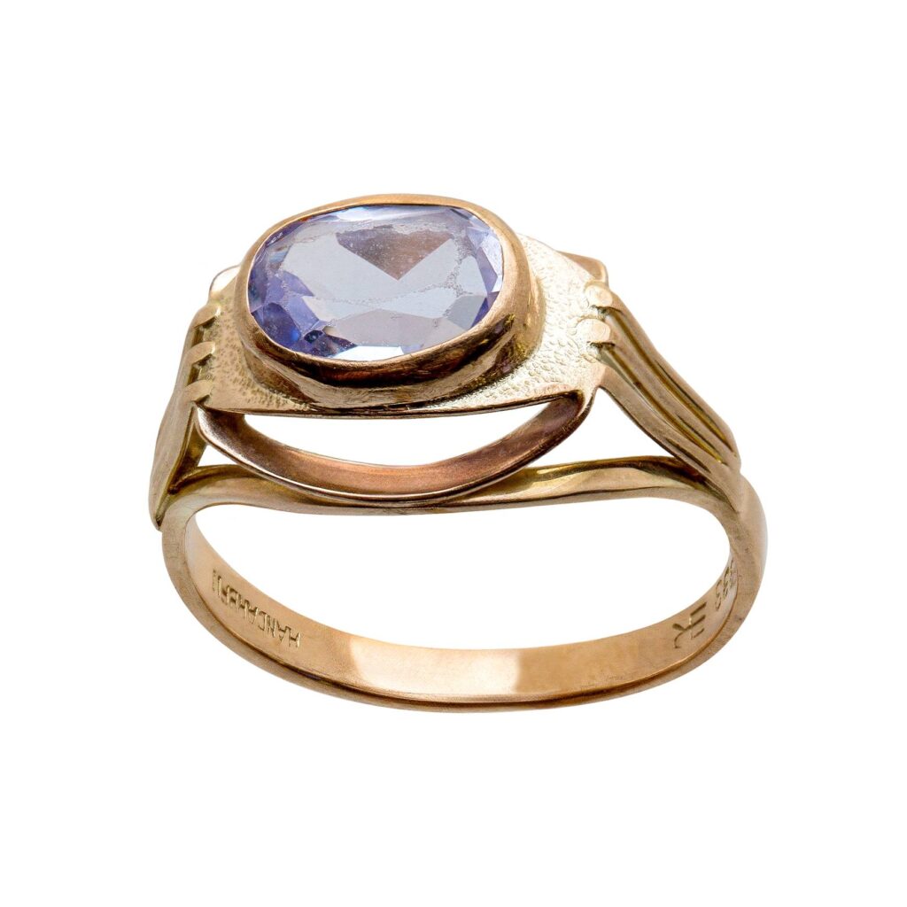 Art Deco Rotgold Ring mit Amethyst 8kt 333 Gold