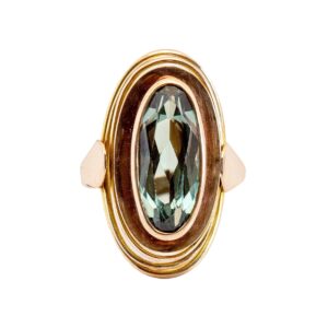 Art Deco Rotgold Ring mit Spinell 8kt 333 Gold