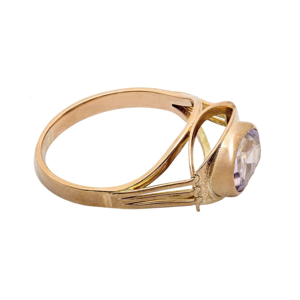 Art Deco Rotgold Ring mit Amethyst 8kt 333 Gold