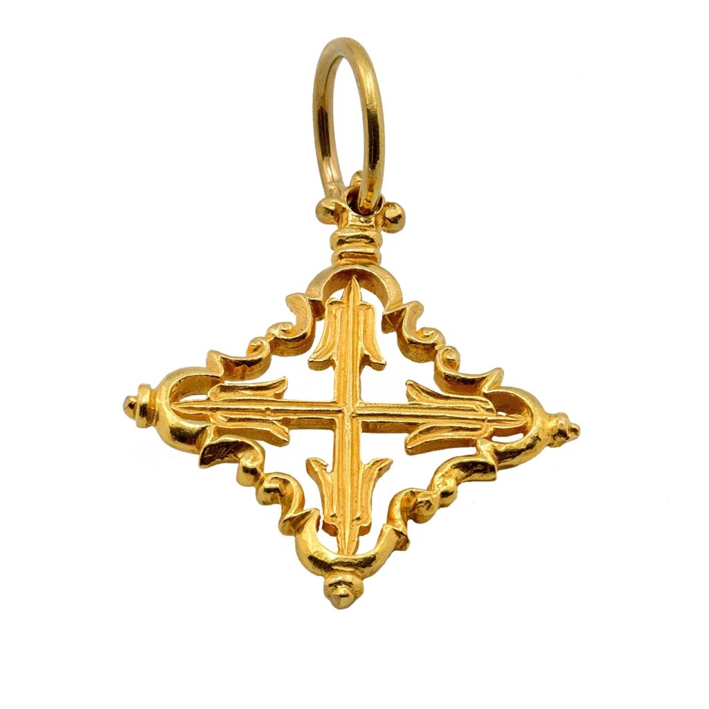 Gelbgold Kreuz Anhänger 750 18kt Gold