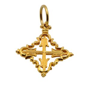 Gelbgold Kreuz Anhänger 750 18kt Gold