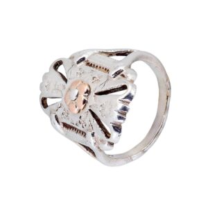 Ring in 925 Sterlingsilber mit Blume aus Roségold