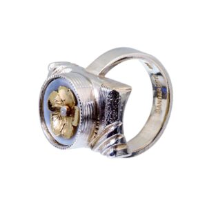 Silber Ring mit Blume aus Echtgold