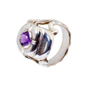 Silber Ring mit Amethyst im Rundschliff