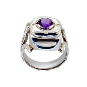 Silber Ring mit Amethyst im Rundschliff