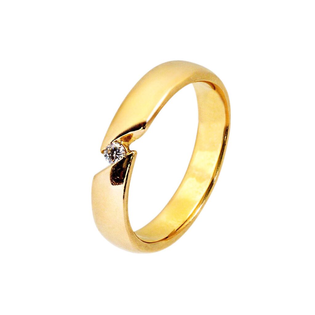 Brilliantring Lupenrein 18kt 750 Gelbgold