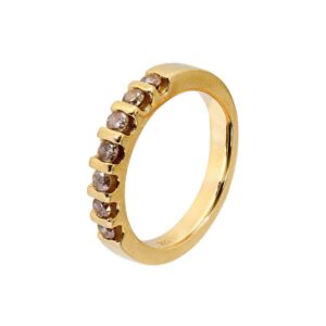 Gelbgold Damenring mit 7 Diamanten 14kt 585 Gold