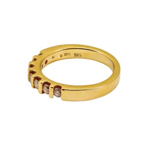 Gelbgold Damenring mit 7 Diamanten 14kt 585 Gold