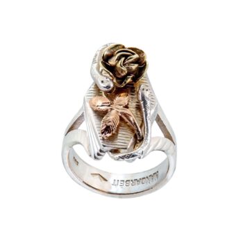 Silber Ring mit Rosegold & Gelbgold