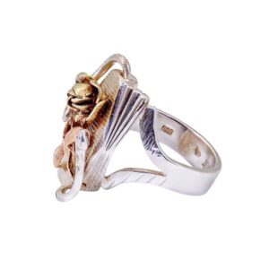 Silber Ring mit Rosegold & Gelbgold