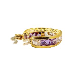 Gelbgold Ohrringe Zirkon & Amethyst 18kt 750 Gold