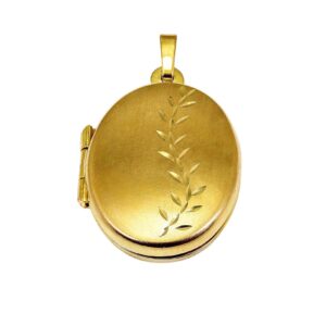 Gelbgold Medallion mit feiner Gravur 9kt 375 Gold