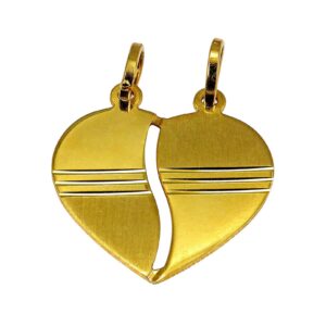 Gelbgold Partner Freundschaft Anhänger Herz 14kt 585 Gold