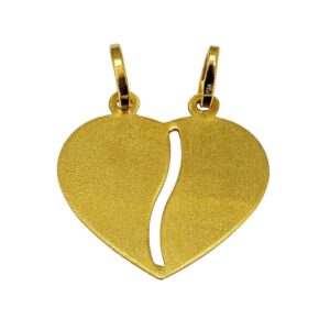 Gelbgold Partner Freundschaft Anhänger Herz 14kt 585 Gold