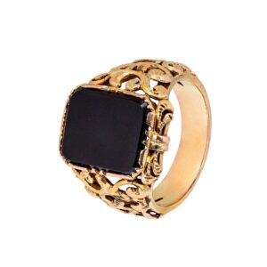 Roségold Siegelring mit Onyx 14kt 585 Gold