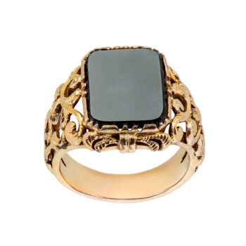 Roségold Siegelring mit Onyx 14kt 585 Gold