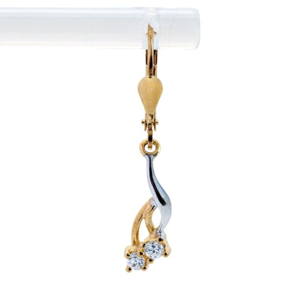 Bicolor Ohrringe mit Zirkonia 8kt 333 Gold