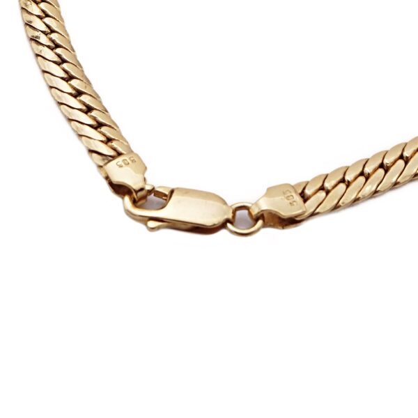 Flachpanzer Collier mit Brilliant in 585 14kt Gelbgold