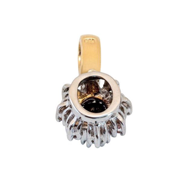 Gelbgold Saphir Anhänger mit Diamanten 14kt 585 Gold