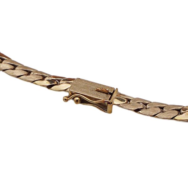 Flachpanzer Halskette in 585 14kt Gelbgold