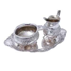 Rahmservice aus 800er Silber mit Zuckerzange