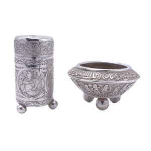 Salzschale & Pfefferstreuer aus Silber - Iran Persien