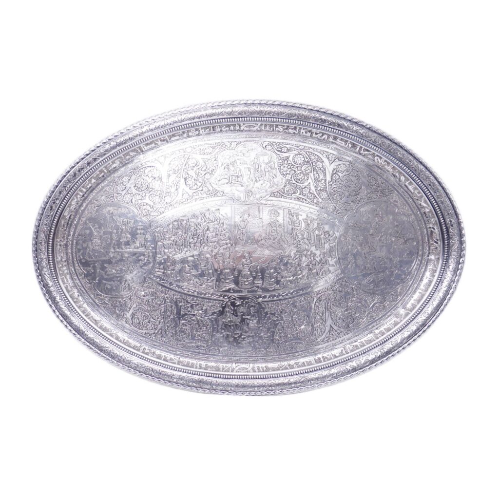 Reich ziseliertes Silbertablett - Orient Persien