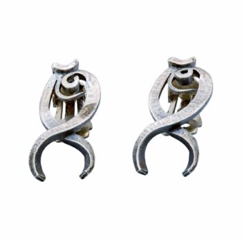 Original Jugendstil Ohrclips aus 925er Silber – Handgearbeitete Unikate