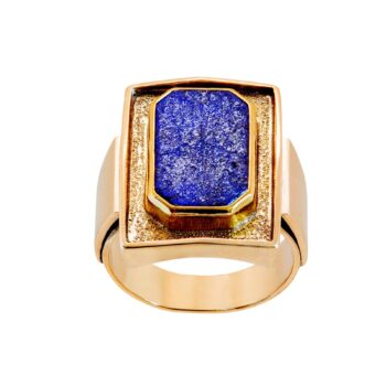 Markanter Roségold Ring Lapislazuli 8kt 333 Gold