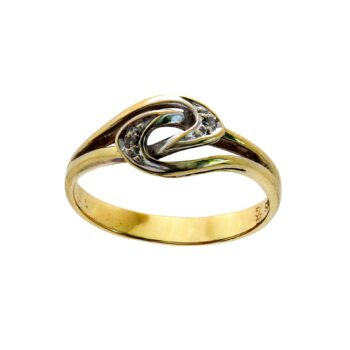 Gelbgold Ring mit kleinen Diamanten 14kt 585 Gold