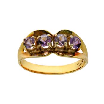 Vintage Amethyst Gelbgold Ring 14kt 585 Gold
