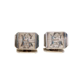 Manschettenknöpfe 835 Silber mit Monogramm ES/SE