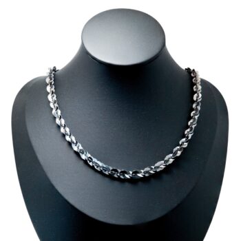 Schöne Gliederkette mit polierten Rundplättchen aus 925 Sterlingsilber