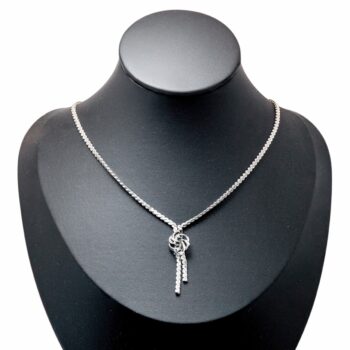 Vintage Collier aus rhodiniertem 835er Silber mit Saphiren