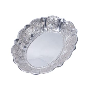 Florale Silberschale aus Sterling Silber - Anglo-Indien