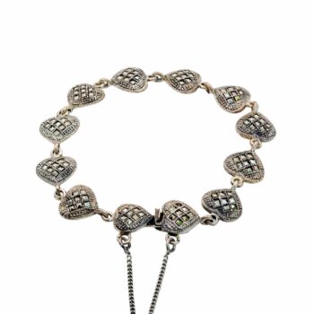 Herzarmband Silberarmband mit Markasiten 925 Sterlingsilber