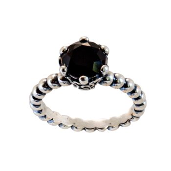 Pandora Silberring Schwarzer Spinell 925 Sterlingsilber