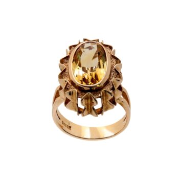 Vintage Citrin Goldring 14kt 585 Gelbgold - Zwickauer Edelschmiede